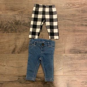Set of 2, infant girl pants- size 3 months